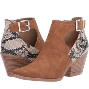 Seven Dials snakeskin ankle bootie